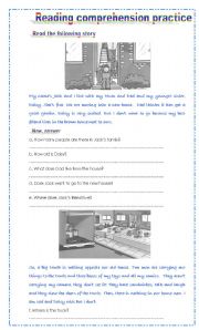 English Worksheet: reading comprehension practice