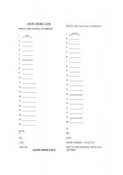 English Worksheet: numbers