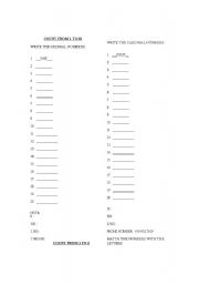 English worksheet: numbers