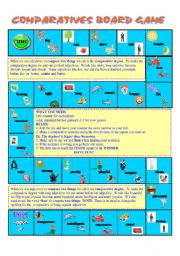 English Worksheet: Comparatives Board Game