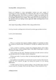 English Worksheet: asking questions