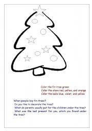 English worksheet: The fir tree