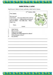 English Worksheet: Guided Writing: A Letter