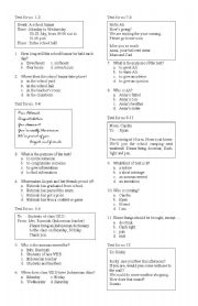 English worksheet: text analysis
