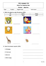 English worksheet: Grammar Exam_Adjectives