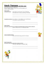 English worksheet: Verb Tenses with the Simpsons