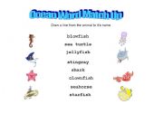 English worksheet: Ocean Animals Word Match