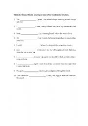 English worksheet: past tense