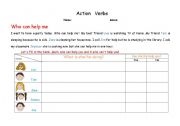 English Worksheet: Action Verbs