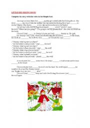 English Worksheet: Complete the fairy tale with Past Simple Verbs: Little Red Riding Hood