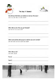 English worksheet: The Day it Snowed