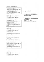 English Worksheet: Song - Youre so vain - Description of People