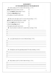 English worksheet: Simple present tense 
