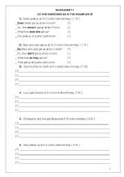 English Worksheet: Simple present tense 