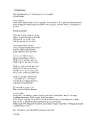 English Worksheet: Amazing facts about writing a poem in English