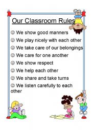 English Worksheet: Our Classroom Rules