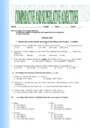 English Worksheet: Comparative and superlative adjective