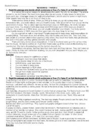 English Worksheet: READING