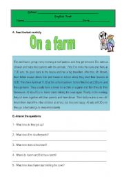 Test - on a farm - daily routine 1