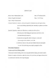 English Worksheet: sonnet 18 (listening and speaking)