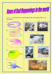 English worksheet: News of bad happenings in the world