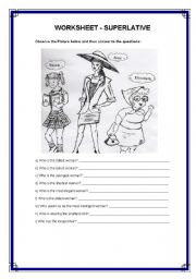 English Worksheet: Superlative and Comparative