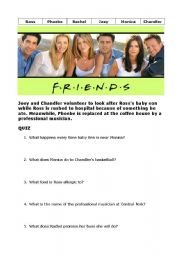 English Worksheet: Friends - Series 2 Episode 6 - Baby on the bus