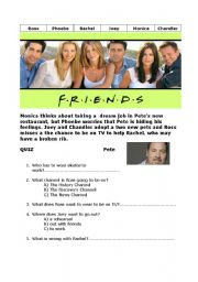 English Worksheet: Friends - Series 3 Episode 21 - Chick and the duck