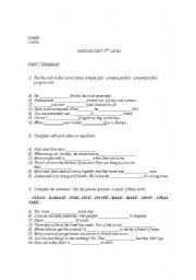 English worksheet: english test