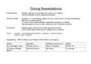 English worksheet: Giving presentations about your culture