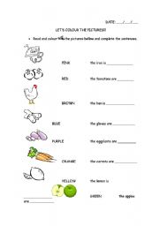 English worksheet: colouring page