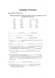 English Worksheet: Giving Directions