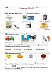 English Worksheet: Drugs & Alcohol 