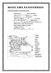 English worksheet: Meet The Flintstones  