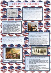 English Worksheet: Life in the Colonies