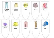 English Worksheet: clothes flashcards fan
