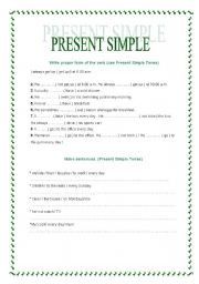 English worksheet: PRESENT SIMPLE