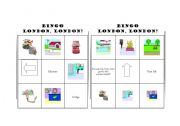 English worksheet: London Bingo