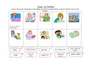 English Worksheet: DAILY ACTIVITIES - PRESENT SIMPLE TENSE