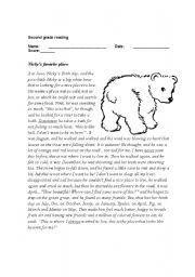 English Worksheet: Nickys favorite season