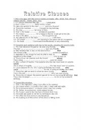 English Worksheet: Relative Clauses