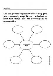 English worksheet: Community Map Graphic Organizer 