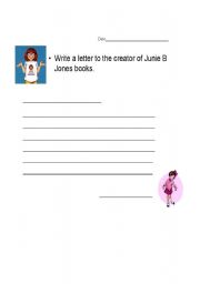 English worksheet: Junie B. Jones Letter