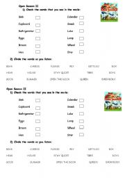 English Worksheet: movie activity (Open season II)