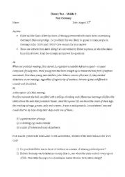 English Worksheet: history test. Nazi Germany