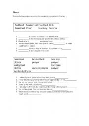 English Worksheet: Sports