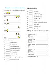 English worksheet: Demonstratives