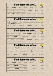 Find Someone who... (Comparative of Adjectives)