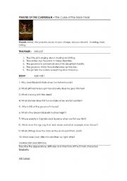 pirates of the carribean worksheet