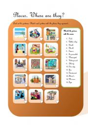 English Worksheet: Places. Where are they?